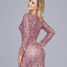 Load image into Gallery viewer, Plus Size Evening Dresses Mermaid O Neck Full Sleeve Lace Appliques