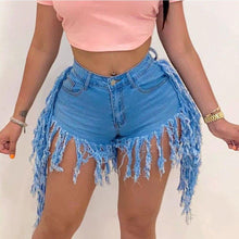 Load image into Gallery viewer, Plus Size Fashion Tassel Denim Shorts Sexy Women High Waist Casual - Sophornlilly