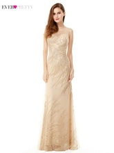 Load image into Gallery viewer, Plus Size Gold Sequined Evening Dresses Ever Pretty Mermaid V Neck
