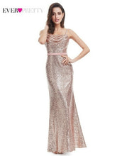 Load image into Gallery viewer, Plus Size Gold Sequined Evening Dresses Ever Pretty Mermaid V Neck