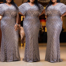 Load image into Gallery viewer, Batwing Sleeve Sequenced Party Dress Elegant Wedding