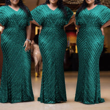 Load image into Gallery viewer, Batwing Sleeve Sequenced Party Dress Elegant Wedding