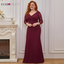 Load image into Gallery viewer, Plus Size Lace Evening Dresses Ever Pretty Elegant Mermaid V Neck