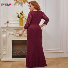 Load image into Gallery viewer, Plus Size Lace Evening Dresses Ever Pretty Elegant Mermaid V Neck