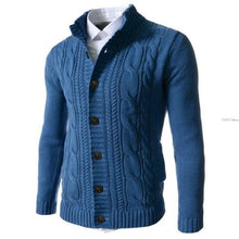 Load image into Gallery viewer, Solid Color Cardigan Sweater Men Autumn Winter Knitted