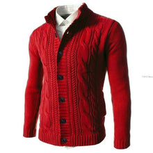 Load image into Gallery viewer, Solid Color Cardigan Sweater Men Autumn Winter Knitted
