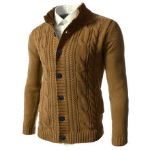 Load image into Gallery viewer, Solid Color Cardigan Sweater Men Autumn Winter Knitted
