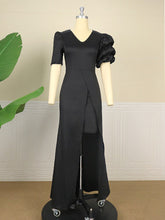 Load image into Gallery viewer, Plus Size Party Dress Women Elegant High Slit Black Long Robes Puff