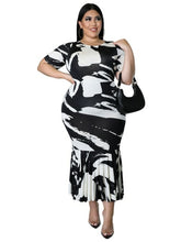 Load image into Gallery viewer, O Neck Short Sleeve Ruffle Dress