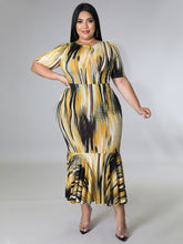 Load image into Gallery viewer, O Neck Short Sleeve Ruffle Dress