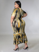 Load image into Gallery viewer, O Neck Short Sleeve Ruffle Dress