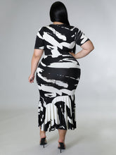 Load image into Gallery viewer, O Neck Short Sleeve Ruffle Dress