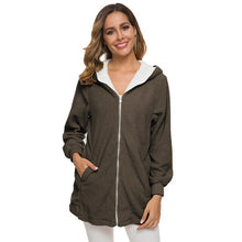 Load image into Gallery viewer, Women Jacket fashion warm Fur Fleece Teddy Long Hooded
