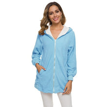 Load image into Gallery viewer, Women Jacket fashion warm Fur Fleece Teddy Long Hooded