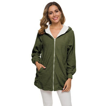 Load image into Gallery viewer, Women Jacket fashion warm Fur Fleece Teddy Long Hooded