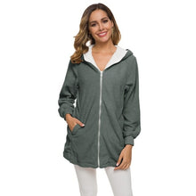 Load image into Gallery viewer, Women Jacket fashion warm Fur Fleece Teddy Long Hooded