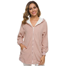 Load image into Gallery viewer, Women Jacket fashion warm Fur Fleece Teddy Long Hooded