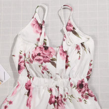 Load image into Gallery viewer, Sleeveless Floral Print Beach Style Suspender Strap