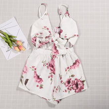 Load image into Gallery viewer, Sleeveless Floral Print Beach Style Suspender Strap