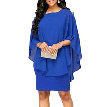 Load image into Gallery viewer, Ruffles Batwing Half Knee-length Loose Dress