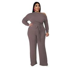Load image into Gallery viewer, Two Piece Outfits Ribbing Solid Oblique