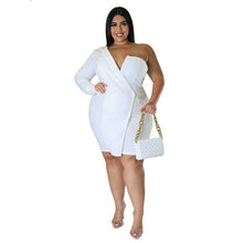 Load image into Gallery viewer, Irregular V Neck Elegant Dress
