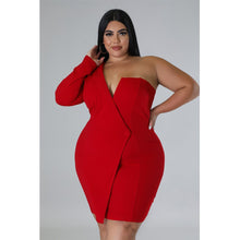 Load image into Gallery viewer, Irregular V Neck Elegant Dress