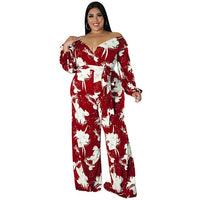 Jumpsuit Off Shoulder Floral Print One Piece