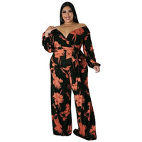 Jumpsuit Off Shoulder Floral Print One Piece