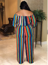 Load image into Gallery viewer, Sexy Off Shoulder Stripe Jumpsuit Lace