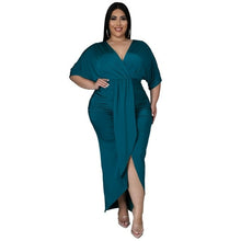 Load image into Gallery viewer, Solid V Neck Ruffle Dress
