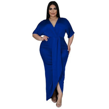 Load image into Gallery viewer, Solid V Neck Ruffle Dress