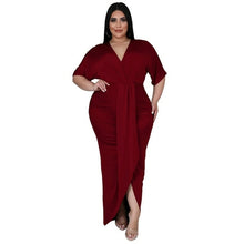 Load image into Gallery viewer, Solid V Neck Ruffle Dress