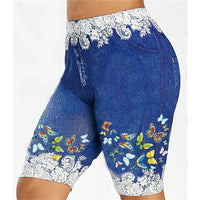 Women Pants Shorts Leggings Summer Fake Denim Ladies Short