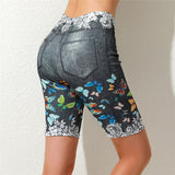 Women Pants Shorts Leggings Summer Fake Denim Ladies Short