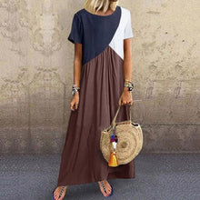 Load image into Gallery viewer, Loose O Neck Short Sleeve Summer Dress