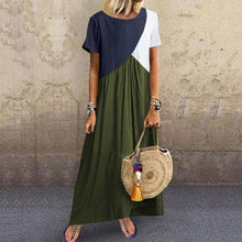 Load image into Gallery viewer, Loose O Neck Short Sleeve Summer Dress