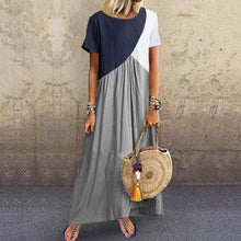 Load image into Gallery viewer, Loose O Neck Short Sleeve Summer Dress