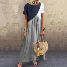Load image into Gallery viewer, Loose O Neck Short Sleeve Summer Dress