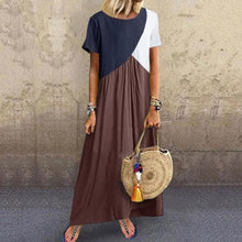 Load image into Gallery viewer, Loose O Neck Short Sleeve Summer Dress
