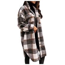 Load image into Gallery viewer, Plus Size Women‘s New Long Sleeve Slim Outwear Plaid Print Jacket