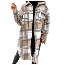 Load image into Gallery viewer, Plus Size Women‘s New Long Sleeve Slim Outwear Plaid Print Jacket