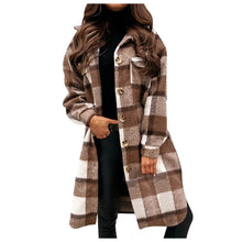 Load image into Gallery viewer, Plus Size Women‘s New Long Sleeve Slim Outwear Plaid Print Jacket