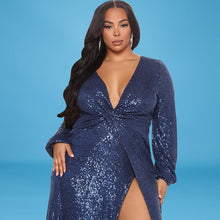 Load image into Gallery viewer, Sexy V Neck High Split Dress Women Elegant