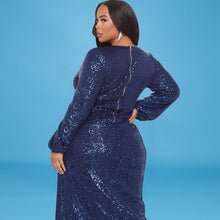 Load image into Gallery viewer, Sexy V Neck High Split Dress Women Elegant