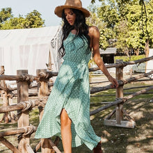 Load image into Gallery viewer, Polka Dot Sexy Maxi Slip Dress Spring Summer High Waist