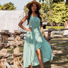 Load image into Gallery viewer, Polka Dot Sexy Maxi Slip Dress Spring Summer High Waist