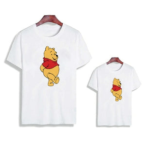 Pooh Winnie Love Printed Family Matching Clothes Short Sleeve