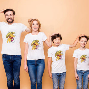 Pooh Winnie Love Printed Family Matching Clothes Short Sleeve