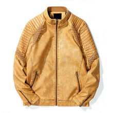 Load image into Gallery viewer, Pop Brand Faux Leather Jacket Men Stand Collar Thicken